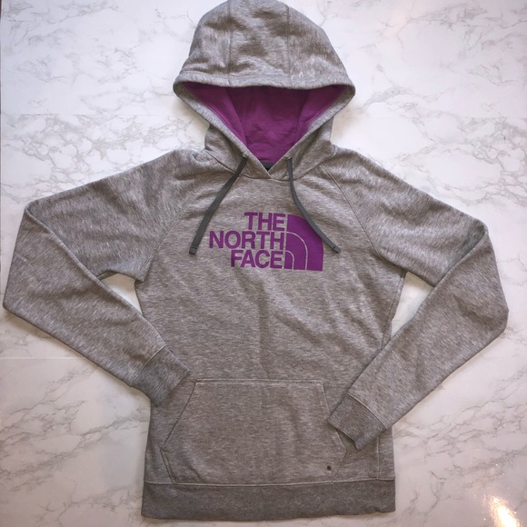 The North Face Tops Northface Gray Purple Pullover Hoodie Poshmark